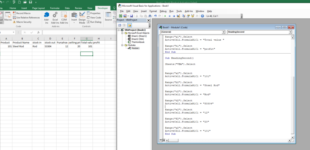 excel vba , excel , data entry